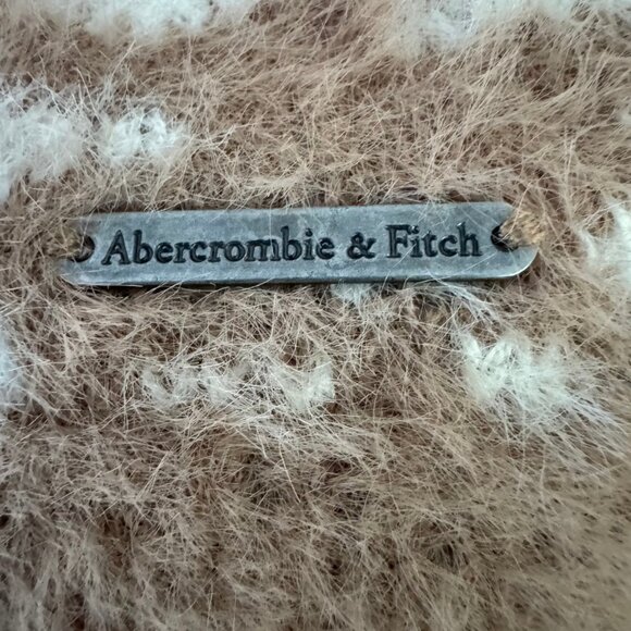 Abercrombie & Fitch Soft AF Eyelash Sweater Cheetah Print Tan White Medium - Picture 6 of 7